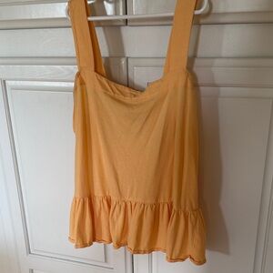 LOFT Apricot Ruffle Hem Tank Top